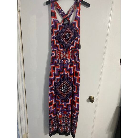 Angie maxi dress women's size S NWT printed boho tribal aztec beach - Picture 1 of 4